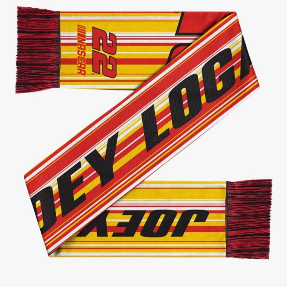 NASCAR Racing Joey Logano #22 Big Logo Hyperstripe Scarf Foco Brand NWT